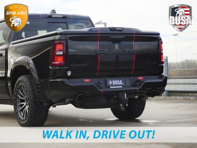 Dodge 1500 RAM | | Laramie | Premium Night | 3.0L I6 Hurricane | 4X4 | BPM-VRIJ | BPM-VRIJ | Niveau regeling | Passenger Display | Getoonde accessoires zijn verkrijgbaar tegen meerprijs