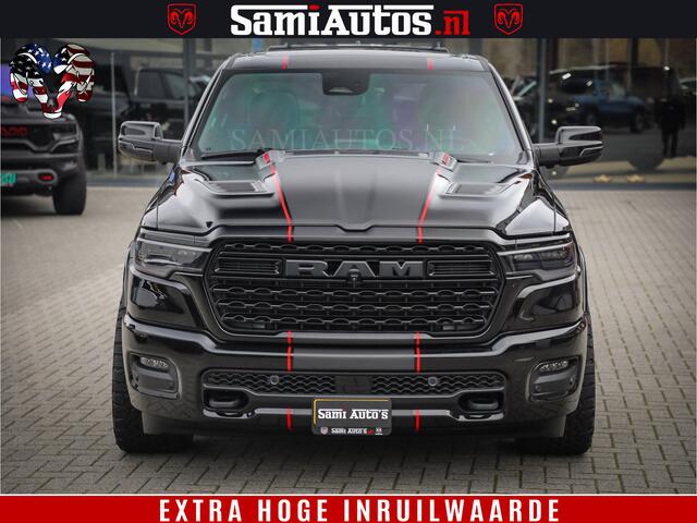Dodge 1500 Ram Limited Night High Output 540HP 706Nm | Massage + Full Option | De Meest Luxe en Volle Pick-Up in zijn Klasse | Comfortabele Dubbele Cabine met Royale 5 Zitplaatsen | BPM vrij | Nu Leverbaar uit Voorraad | Voorraad Nr 2357 - 5182
