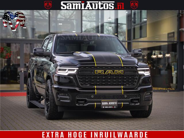 Dodge 1500 Ram Limited Night H.O 540HP 706Nm | Massage + Full Option | De Meest Luxe en Volle Pick-Up in zijn Klasse | Comfortabele Dubbele Cabine met Royale 5 Zitplaatsen | BPM vrij | Nu Leverbaar uit Voorraad | Voorraad Nr 2295 - 8559