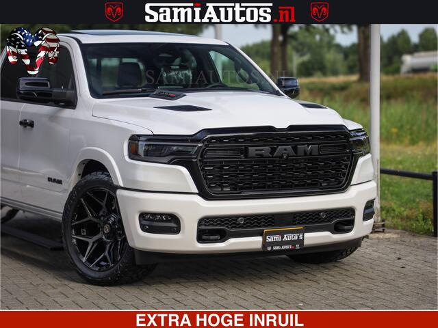 Dodge 1500 Ram Limited Night High Output 540HP 706Nm | Massage + Full Option | De Meest Luxe en Volle Pick-Up in zijn Klasse | Comfortabele Dubbele Cabine met Royale 5 Zitplaatsen | BPM vrij | Nu Leverbaar uit Voorraad | Voorraad Nr 2351 - 7478