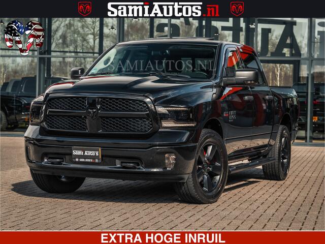 Dodge RAM PICKUP BLACK OPS | 5.7 HEMI V8 402PK | MORIMOTO LED | Eerste Eigenaar | Diamond Black | Comfortabele Dubbele Cabine DC met Royale 5 Zitplaatsen |