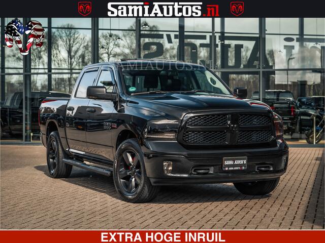 Dodge RAM PICKUP BLACK OPS | 5.7 HEMI V8 402PK | MORIMOTO LED | Eerste Eigenaar | Diamond Black | Comfortabele Dubbele Cabine DC met Royale 5 Zitplaatsen |