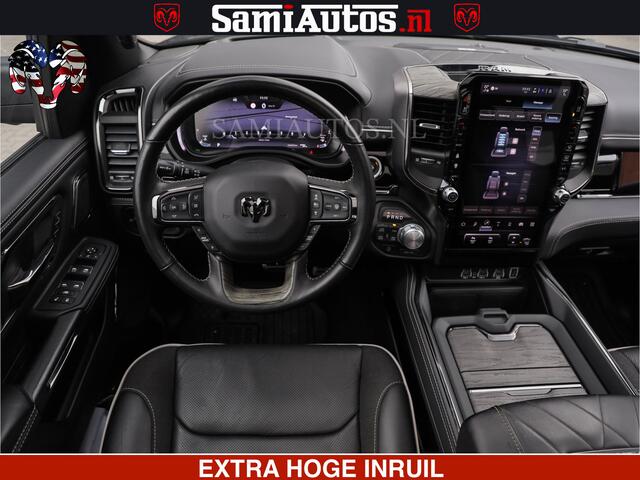 Dodge RAM PICKUP LIMITED H.O 540 PK 706 Nm | FEUL WIELEN |XB9 | MASSAGE | BOM VOL | CREW CAB | DUBBELE CABINE | GRIJSKENTEKEN | 5 PERSOONS | DE MEEST LUXUEUZE en BEGEERDE Pick-up