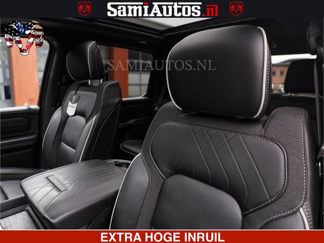Dodge RAM PICKUP LIMITED H.O 540 PK 706 Nm | FEUL WIELEN |XB9 | MASSAGE | BOM VOL | CREW CAB | DUBBELE CABINE | GRIJSKENTEKEN | 5 PERSOONS | DE MEEST LUXUEUZE en BEGEERDE Pick-up