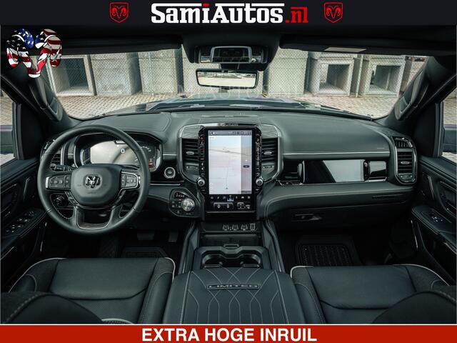 Dodge RAM PICKUP LIMITED NIGHT H.O 540HP 706Nm | Massage + Full Option | De Meest Luxe en Volle Pick-Up in zijn Klasse | Comfortabele Dubbele Cabine met Royale 5 Zitplaatsen | BPM vrij | Nu Leverbaar uit Voorraad | Voorraad Nr 2370 - 5411