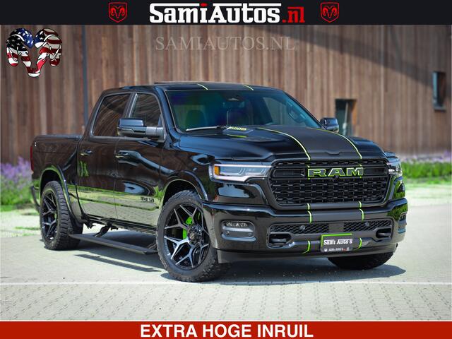 Dodge RAM PICKUP Limited Night High Output 540HP 706Nm | Massage + Full Option | De Meest Luxe en Volle Pick-Up in zijn Klasse | Comfortabele Dubbele Cabine met Royale 5 Zitplaatsen | BPM vrij | Nu Leverbaar uit Voorraad | Voorraad Nr 2300 - 7689