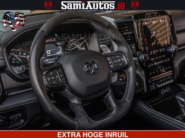 Dodge RAM PICKUP TRX HELLCAT | 6.2 V8 712PK SUPERCHARGER | FULLY LOADED | CARBON | BLACK ON BLACK | CREW CAB | DUBBELE CABINE | 5 PERSOONS |