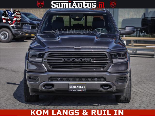 Dodge RAM PICKUP SPORT | 5.7 V8 4X4 | 22 ICH WHEELS | 12 INCH MULTIMEDIA | MEMORY SEAT | BED STEP | 3500KG | GRANITE CRYSTAL | PRINS LPG | CRUISE | FULL LED | ALARM K3 | UITLAAT KLEP SYSTEEM ALS NIEUW!