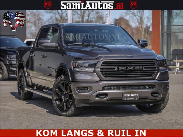 Dodge RAM PICKUP SPORT | 5.7 V8 4X4 | 22 ICH WHEELS | 12 INCH MULTIMEDIA | MEMORY SEAT | BED STEP | 3500KG | GRANITE CRYSTAL | PRINS LPG | CRUISE | FULL LED | ALARM K3 | UITLAAT KLEP SYSTEEM ALS NIEUW!