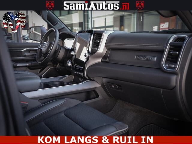 Dodge RAM PICKUP SPORT | 5.7 V8 4X4 | 22 ICH WHEELS | 12 INCH MULTIMEDIA | MEMORY SEAT | BED STEP | 3500KG | GRANITE CRYSTAL | PRINS LPG | CRUISE | FULL LED | ALARM K3 | UITLAAT KLEP SYSTEEM ALS NIEUW!
