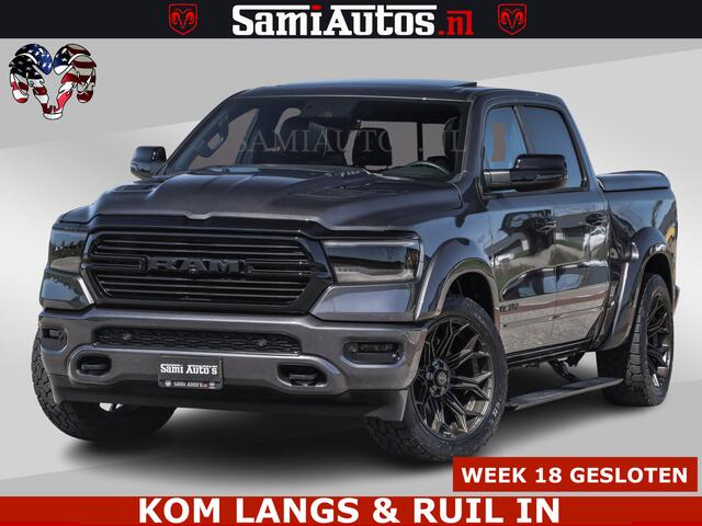 Dodge RAM PICKUP HULK PACK | 360 CAMERA | ADAPTIVE CRUSE | PANODAK | VOLLE UITVOERING | LARAMIE NIGHT | 5.7 V8 HEMI 402PK 4x4 | CREWCAB 5 PERSOONS | GRIJSKENTEKEN | Granite Crystal Metallic Mijn Voorraad Nr 1998 - 24130