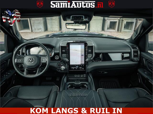 Dodge RAM PICKUP LIMITED NIGHT H.O 540HP 706Nm | Massage + Full Option | De Meest Luxe en Volle Pick-Up in zijn Klasse | Comfortabele Dubbele Cabine met Royale 5 Zitplaatsen | BPM vrij | Nu Leverbaar uit Voorraad | Voorraad Nr 2370 - 5411