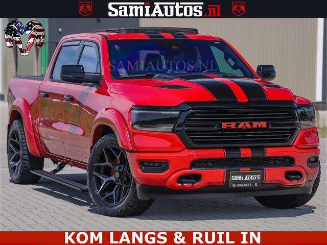 Dodge RAM PICKUP GT TRX PACK | 5.7 V8 HEMI | FLAME RED | HULK PACK | LUCHTVERING | MEGA DIK | DC | DUBBLE CABINE | 5 PERSOONS | CREW CAB | GRIJS KENTEKEN | TRAIN HORN | EERSTE EIGENAAR | ORIGINEEL NEDERLANDSE AUTO | WIDE BODY | De specialist in Amerikaanse pick-ups in Ned