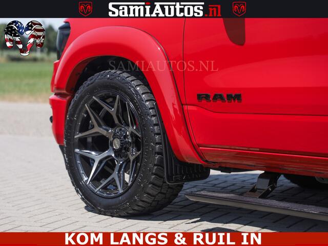 Dodge RAM PICKUP GT TRX PACK | 5.7 V8 HEMI | FLAME RED | HULK PACK | LUCHTVERING | MEGA DIK | DC | DUBBLE CABINE | 5 PERSOONS | CREW CAB | GRIJS KENTEKEN | TRAIN HORN | EERSTE EIGENAAR | ORIGINEEL NEDERLANDSE AUTO | WIDE BODY | De specialist in Amerikaanse pick-ups in Ned