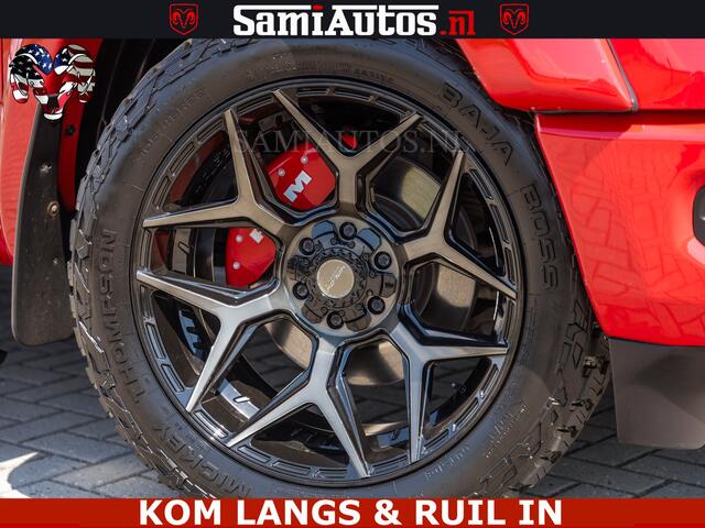 Dodge RAM PICKUP GT TRX PACK | 5.7 V8 HEMI | FLAME RED | HULK PACK | LUCHTVERING | MEGA DIK | DC | DUBBLE CABINE | 5 PERSOONS | CREW CAB | GRIJS KENTEKEN | TRAIN HORN | EERSTE EIGENAAR | ORIGINEEL NEDERLANDSE AUTO | WIDE BODY | De specialist in Amerikaanse pick-ups in Ned