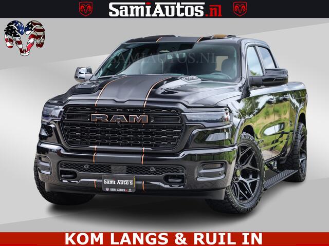 Dodge RAM PICKUP LIMITED SPORT H.O 540HP 706Nm | Massage + Full Option | De Meest Luxe en Volle Pick-Up in zijn Klasse | Comfortabele Dubbele Cabine met Royale 5 Zitplaatsen | BPM vrij | Nu Leverbaar uit Voorraad | Voorraad Nr 2355 - 5149 | De specialist in Amerikaanse pi