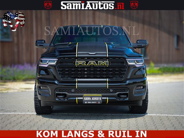 Dodge RAM PICKUP Limited Night Sport High Output 540HP 706Nm | Massage + Full Option | De Meest Luxe en Volle Pick-Up in zijn Klasse | Comfortabele Dubbele Cabine met Royale 5 Zitplaatsen | BPM vrij | Nu Leverbaar uit Voorraad | Voorraad Nr 2356 - 0990 | De specialist in 