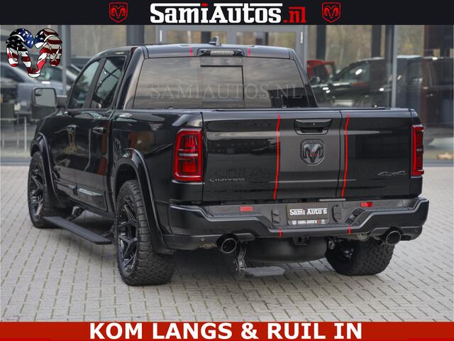 Dodge RAM PICKUP LIMITED 2026 5.7 V8 HEMI | MAXIMAAL UITGERUST | NETTO PRIJS EXCL BPM / BTW | DUBBELE CABINE | 5 PERSOONS | DC | Allernieuwste Limited uitvoering - volledig uitgerust met alle opties, inclusief MWK en normale laadbak.