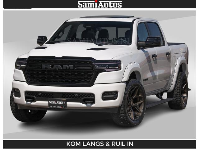 Dodge RAM PICKUP LIMITED H.O 540 PK 706Nm | Massage + Full Option | De Meest Luxe en Volle Pick-Up in zijn Klasse | Comfortabele Dubbele Cabine met Royale 5 Zitplaatsen | BPM vrij | Nu Leverbaar uit Voorraad | Voorraad Nr 2336 - 7700 | De specialist in Amerikaanse pick-ups in Nederland en Europa.