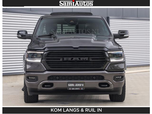 Dodge RAM PICKUP SPORT LARAMIE 5.7 V8 HEMI | LUCHTVERING | 2023 | PANODAK | GROOTSCHERM | DC | TOP KLEUR GRANITE | CREW CAB | DUBBELE CABINE | 5 PERSOONS |