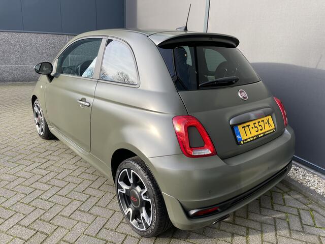 Fiat 500 0.9 TwinAir Turbo Sport Mat Groen Airco - Cruise control - Bluetooth - Groot navigatiesysteem - Mistlampen voor - Licht metalen velgen 16 inch - Start/stop systeem - Stuur leder - Stuur multifunctioneel - Centrale deurvergrendeling met afstandsbediening