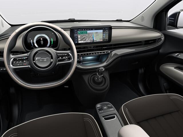 Fiat 500 Hybrid La Prima Cabrio | Clima | LED | PDC | JBL Premium Audio | 17" | Camera | BSM | Canneloni Ivory/Piombo interieur