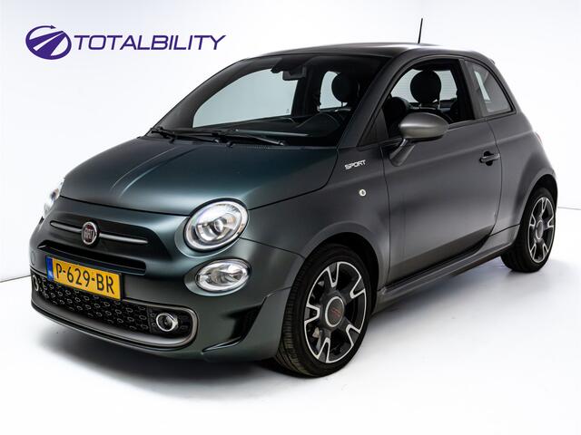 Fiat 500 1.0 Hybrid Sport Verde Portofino | 1/2 Leder/stof | Panodak | Led+ | Uconnect | Airco, Lederen MF stuurwiel, PDC achter, 16" velgen
