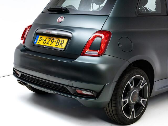 Fiat 500 1.0 Hybrid Sport Verde Portofino | 1/2 Leder/stof | Panodak | Led+ | Uconnect | Airco, Lederen MF stuurwiel, PDC achter, 16" velgen