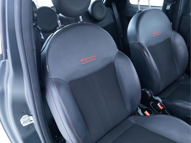 Fiat 500 1.0 Hybrid Sport Verde Portofino | 1/2 Leder/stof | Panodak | Led+ | Uconnect | Airco, Lederen MF stuurwiel, PDC achter, 16" velgen