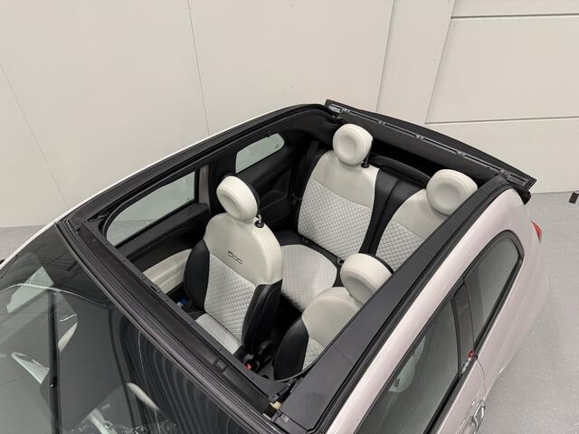 Fiat 500C 1.2 Star POWDER-PINK/NAVI-GROOT/CARPLAY/VIRTUAL/LEER-STOF SPORTSTOELEN/LED/CRUISE/ECC/16"LMV/PDC/BOUWJAAR 03-2020/UNIEKE AUTO/VOLLEDIG HISTORIE/NET GROTE OH BEURT GEHAD,INCL. DISTR. RIEM