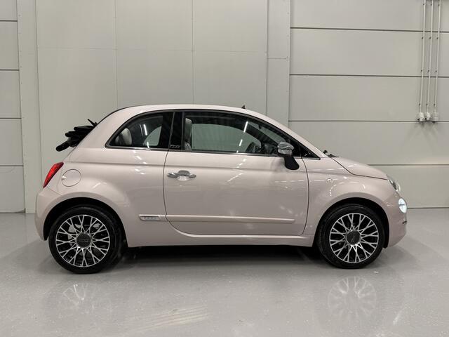 Fiat 500C 1.2 Star POWDER-PINK/NAVI-GROOT/CARPLAY/VIRTUAL/LEER-STOF SPORTSTOELEN/LED/CRUISE/ECC/16"LMV/PDC/BOUWJAAR 03-2020/UNIEKE AUTO/VOLLEDIG HISTORIE/NET GROTE OH BEURT GEHAD,INCL. DISTR. RIEM
