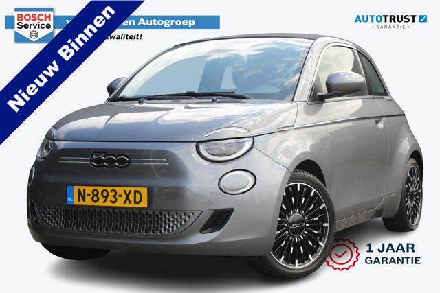 Fiat 500C La Prima 42 kWh | Incl. 12 maanden garantie | Stoelverwarming | Adaptieve Cruise | Apple Carplay/ Android Auto | Parkeercamera | Parkeersensoren | Airco | Lane Assist |