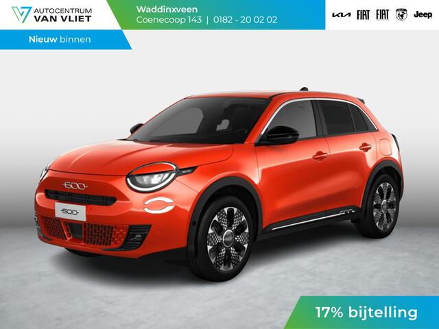 Fiat 600 600e La Prima 54 kWh | 17% Bijtelling | Carplay | Elek. Stoel | Stoelverwarming | Keyless | LED | Clima