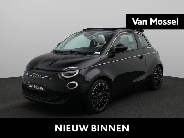 Fiat E-500 C La Prima 42 kWh 120Pk | Navigatie | Apple & Android Carplay | Climate Control | Stoelverwarming | Parkeersensoren Voor & Achter | Achteruitrijcamera | Adaptieve Cruise Control | Lederen Bekleding |