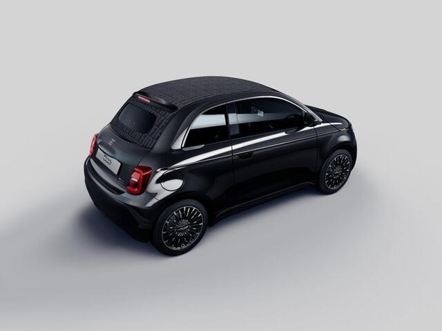 Fiat E-500 Cabrio La Prima 42 kWh | 17% Bijtelling | Clima | Cruise | Leder | 17" | Priv Glass | Winter Pack | JBL Sound | BSM | Apple Carplay
