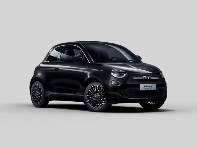 Fiat E-500 Cabrio La Prima 42 kWh | 17% Bijtelling | Clima | Cruise | Leder | 17" | Priv Glass | Winter Pack | JBL Sound | BSM | Apple Carplay