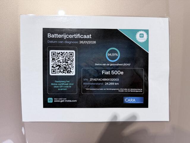 Fiat E-500 Icon 42 kWh CAMERA 17 INCH VELGEN