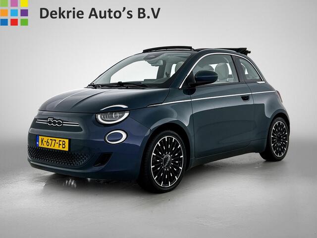 Fiat E-500 Cabrio La Prima 119PK / 42 kWh / SOH 88% / Leder / Adap-Cruise / Pdc+Camera / Navigatie / Airco-ecc. / Apple Carplay Android / Apk 11-2026