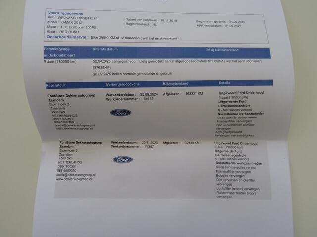 Ford B-MAX 1.0 EcoBoost Style * PDC * 4 SEZOENSBANDEN !!