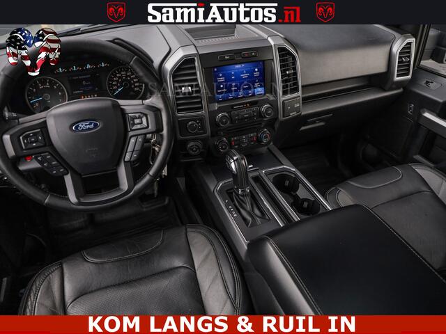 Ford F-150 5.0 V8 4X4 | MAT OLIVE GREEN | BIJTELLING VRIJ | ZEER DIK | CAMERA | 3500KG | PANORAMA | LEDER | GO RHINO ROLLBAR | CRUISE CONTROL | PRINS LPG | BAKFLIP COVER | Deze pick-up is leverbaar met zowel een groot rijbewijs (C) als een klein rijbewijs (B). Laat 