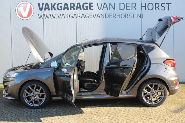 Ford FIESTA 1.0-125pk EcoBoost Mild-Hybrid ST-Line. Luxe, sportieve en goed onderhouden Fiesta ! Autm. airco, Cruise control, Lane assist, 17" Lmv, Parkeersensoren Achter, Metallic lak, Navigatie by Apple/Android, LED verlichting etc.