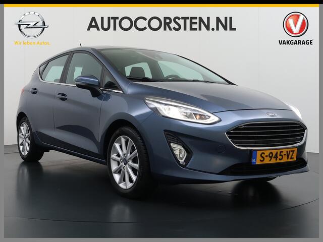 Ford FIESTA 1.0T 126PK Titanium Apple Carplay Android Navi LM Airco Cruise Control Stoelverwarming Apps Voorruitverwarming Wifi Mistlampen Chroompack TCS Led Lmv Lane Assist Isofix TCS EAB Hill-Start-Assist Ford-Pass-Connect LED