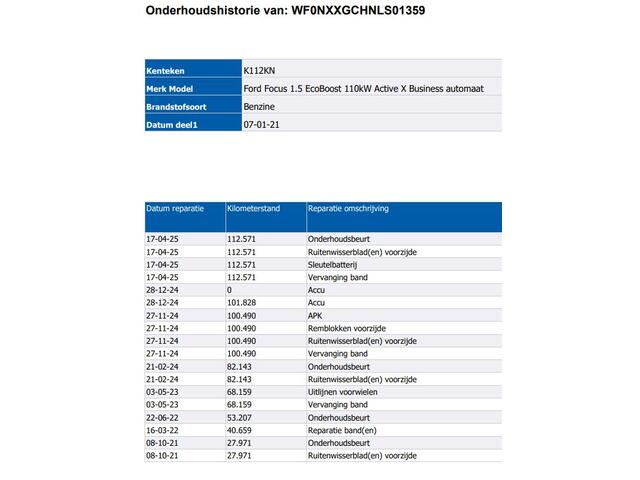 Ford FOCUS 1.5 Automaat 150PK Active X Business 5Drs./ Panorama dak / B&O Audio / Pdc.+Camera / Navigatie / Airco-ecc./