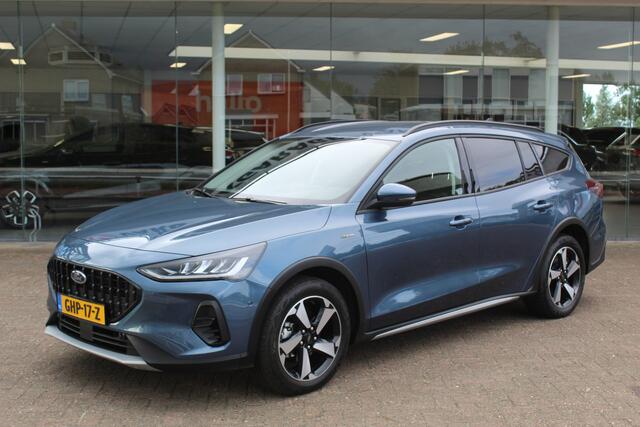 Ford FOCUS Wagon 1.0-155pk EcoBoost Mild-Hybrid Active AUTOMAAT ! Trekgewicht 1.500kg ! Slechts 6.600km ! Ruim ¤. 9.000,- beneden de nieuwprijs ! Volautm. airco dual, navigatie, telefoonvoorb., adaptive cruise control, LED verlichting, metallic lak, camera, front-, 