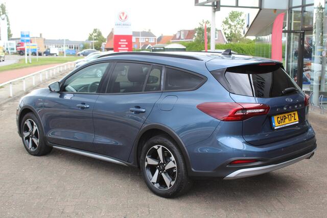 Ford FOCUS Wagon 1.0-155pk EcoBoost Mild-Hybrid Active AUTOMAAT ! Trekgewicht 1.500kg ! Slechts 6.600km ! Ruim ¤. 9.000,- beneden de nieuwprijs ! Volautm. airco dual, navigatie, telefoonvoorb., adaptive cruise control, LED verlichting, metallic lak, camera, front-, 