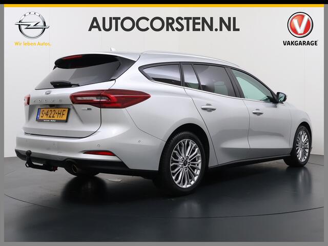 Ford FOCUS Wagon T 125PK Hybride Trekhaak Navi Camera LED Dual-ECC Keyless FordPass-ConnectStoel+Stuur+Voorruitverwarming Apple Carplay Android Auto Cruise Control Pdc Titanium Style DAB Bluetooth Lmv 17" Ecc GSM Draadloos Opladen Led Privacy Glas Isofix Lane Assist