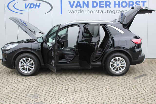 Ford KUGA 2.5-225 pk PHEV Titanium X. Hybride rijden voor een reële prijs ! Stoel-, stuur- en voorraamverw., navigatie, telefoonvoorb., B&O soundsyst., side- en lane assist, adaptieve cruise cntrl, elektr. achterklep, elektr. verstelb., best. stoel, lm wielen, keyl