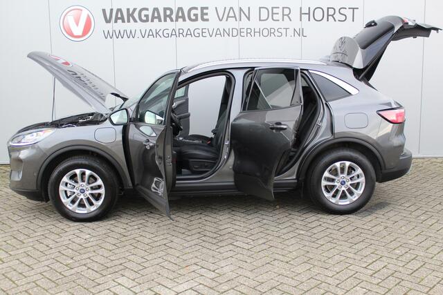 Ford KUGA 2.5-225pk PHEV Titanium X. Hybride rijden voor een reële prijs ! Stoel-, stuur- en voorraamverw., navigatie, telefoonvoorb., B&O soundsyst., side- en lane assist, adapt. cruise cntrl, elektr. achterklep, elektr. verstelb., best. stoel, lm wielen, camera v