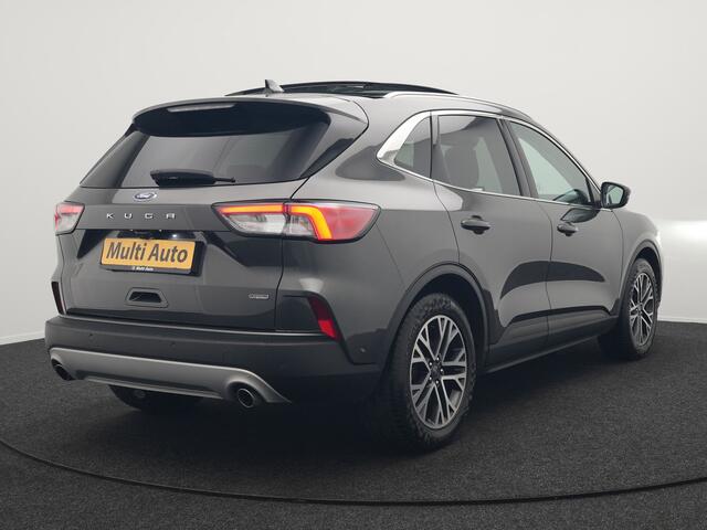 Ford KUGA 2.5 Titanium Plug In Hybrid 225pk Dealer O.H. PHEV | Panodak | Trekhaak Afneembaar | Adaptive Cruise | 360 Camera | Bang&Olufsen | Sportstoelen & Stuur Verwarmd | Keyless | Blis | Navigatie | DAB |