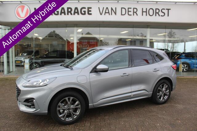 Ford KUGA 2.5-225pk PHEV ST-Line X. 1500kg Trekgewicht Hybride rijden voor een reëel bedrag ! Autm. airco dual, stuur-, stoel-, achterbank- en voorraamverw., keyless entry/keyless go, privacy glass, camera v+a, side- en lane assist, adaptieve cruise cntrl, trekhaak